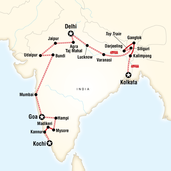 33 Day Train Trip from Kolkata to Kochi