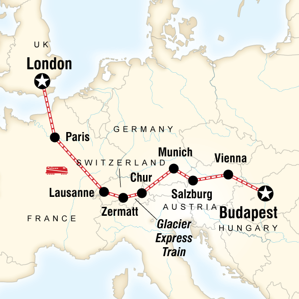13 Day London to Budapest via Glacier Express