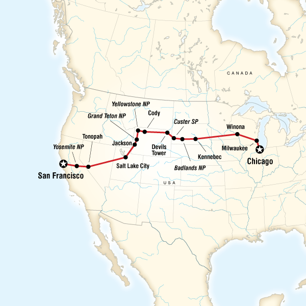 17 Day Chicago to San Francisco Camping Trip
