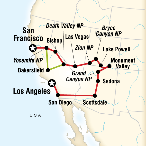 15 Day United States West Coast Explorer