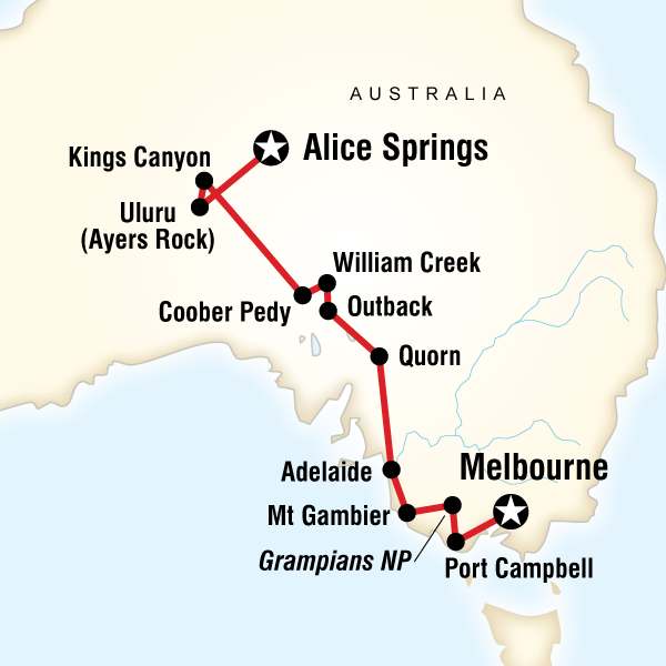 13 Day Melbourne to Alice Springs Vacation