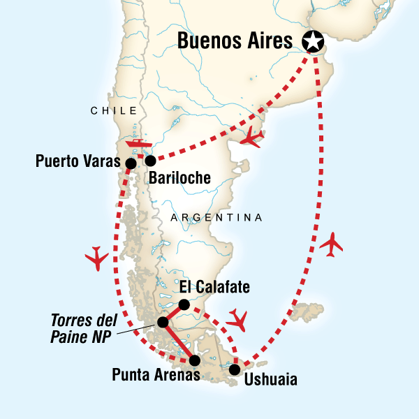 14 Day North & South of Patagonia in Comfort