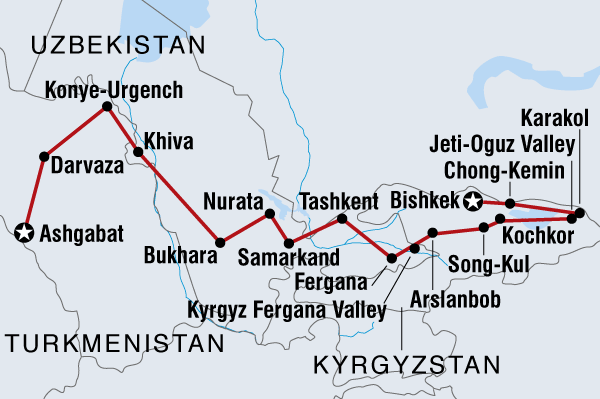 Ashgabat to Bishkek