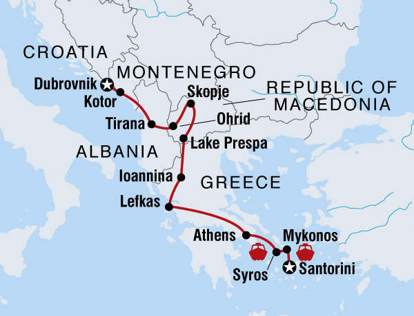 Dubrovnik to Santorini