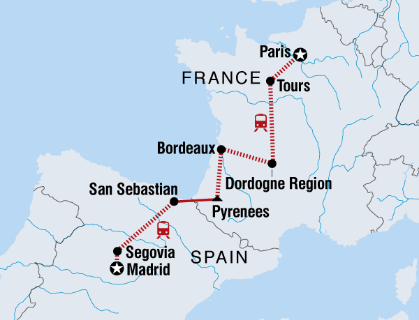 Paris to Madrid