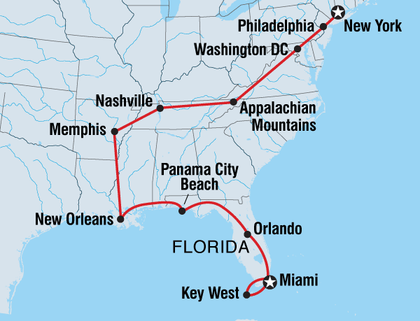 New York to Miami