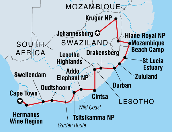 Kruger, Coast & Cape