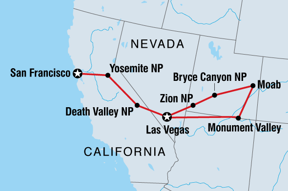 Utah, Nevada & California